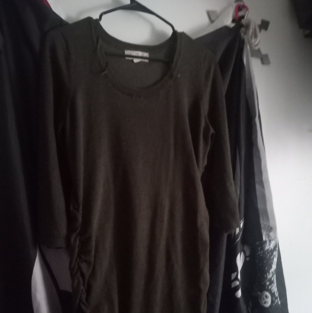 Dark green sweater dress